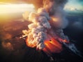 Aerial shot of KiÃÅÃ¢â¬Å¾lauea volcano erupting